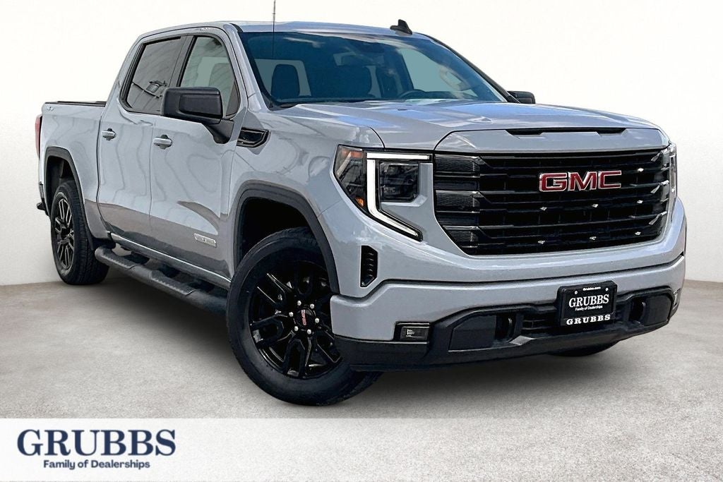 2024 GMC Sierra 1500 Elevation in Thunderstorm Gray — front three-quarter view