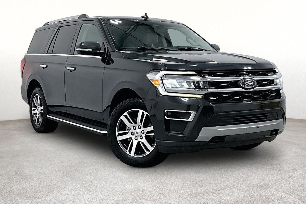 2022 Ford Expedition Limited in Dark Matter Metallic — front three-quarter view