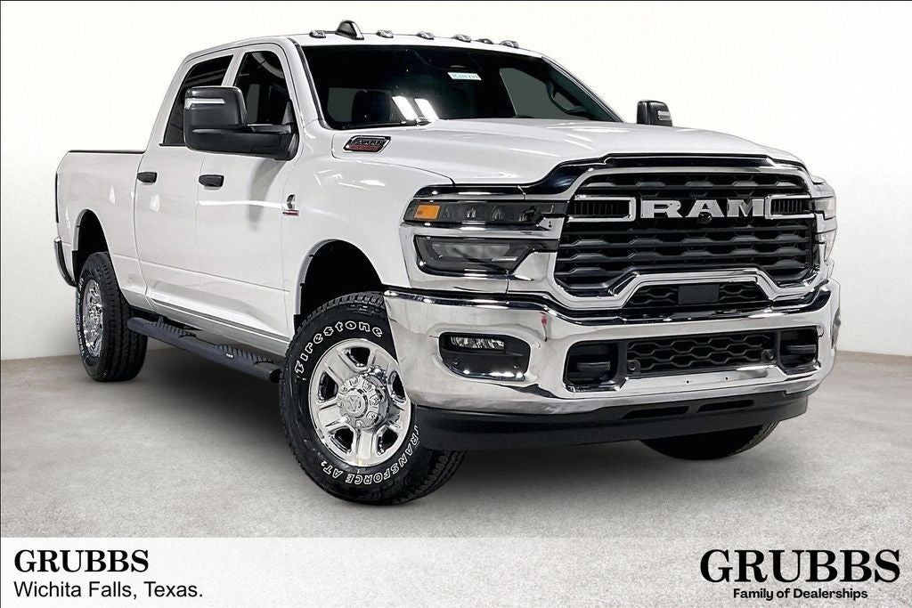 2026 RAM Ram 2500 RAM 2500 TRADESMAN CREW CAB 4X4 6'4' BOX in Bright White Clear-Coat Exterior Paint — front three-quarter view