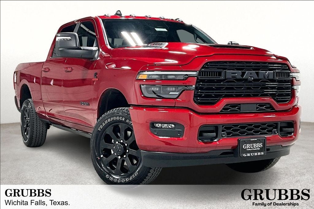 2026 RAM Ram 2500 RAM 2500 LARAMIE CREW CAB 4X4 6'4' BOX in Molten Red Pearl-Coat Exterior Paint — front three-quarter view