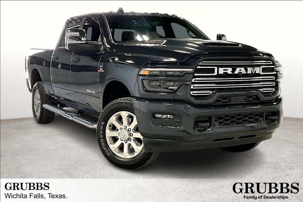 2025 RAM Ram 2500 RAM 2500 LARAMIE CREW CAB 4X4 6'4' BOX in Forged Blue Metallic Exterior Paint — front three-quarter view