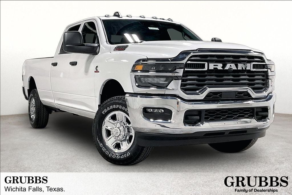2026 RAM Ram 2500 RAM 2500 TRADESMAN CREW CAB 4X4 8' BOX in Bright White Clear-Coat Exterior Paint — front three-quarter view