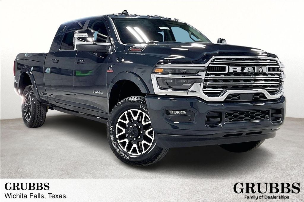 2026 RAM Ram 2500 RAM 2500 LIMITED LONGHORN MEGA CAB 4X4 6'4' BOX in Forged Blue Metallic Exterior Paint — front three-quarter view