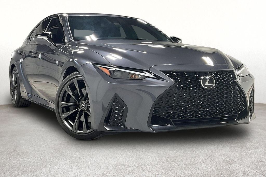 2025 Lexus IS 350 F SPORT Design in Cloudburst Gray — front three-quarter view